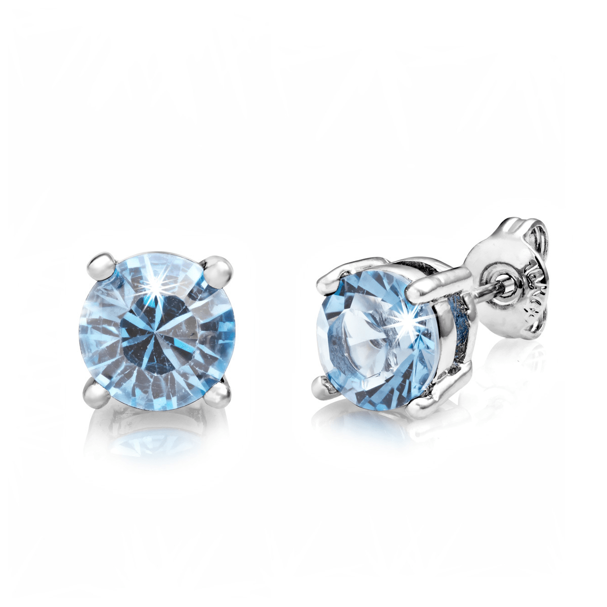 Seven Pack of Solitaire Earrings Created with Zircondia® Crystals