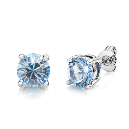 Seven Pack of Solitaire Earrings Created with Zircondia® Crystals