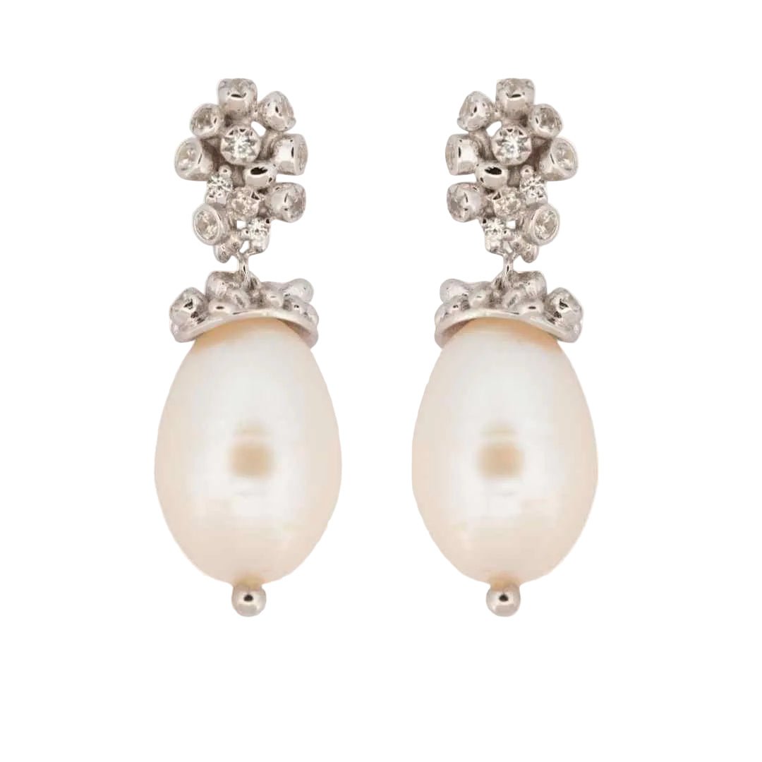 Silver Baroque Pearl Earrings - Lyra