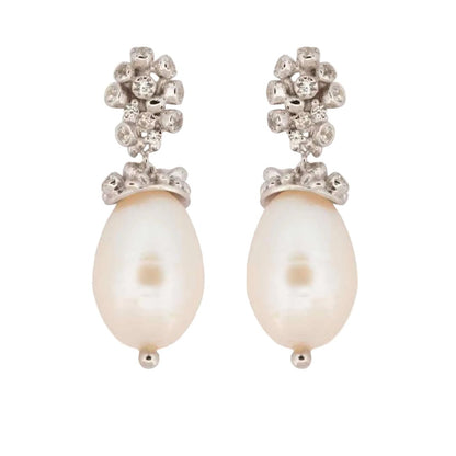 Silver Baroque Pearl Earrings - Lyra
