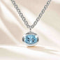 Silver Blue Topaz Necklace - Avery