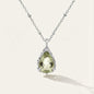 Silver Green Quartz Necklace - Alba