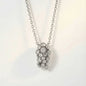 Silver Lyra Necklace with Barnacles and White Topaz