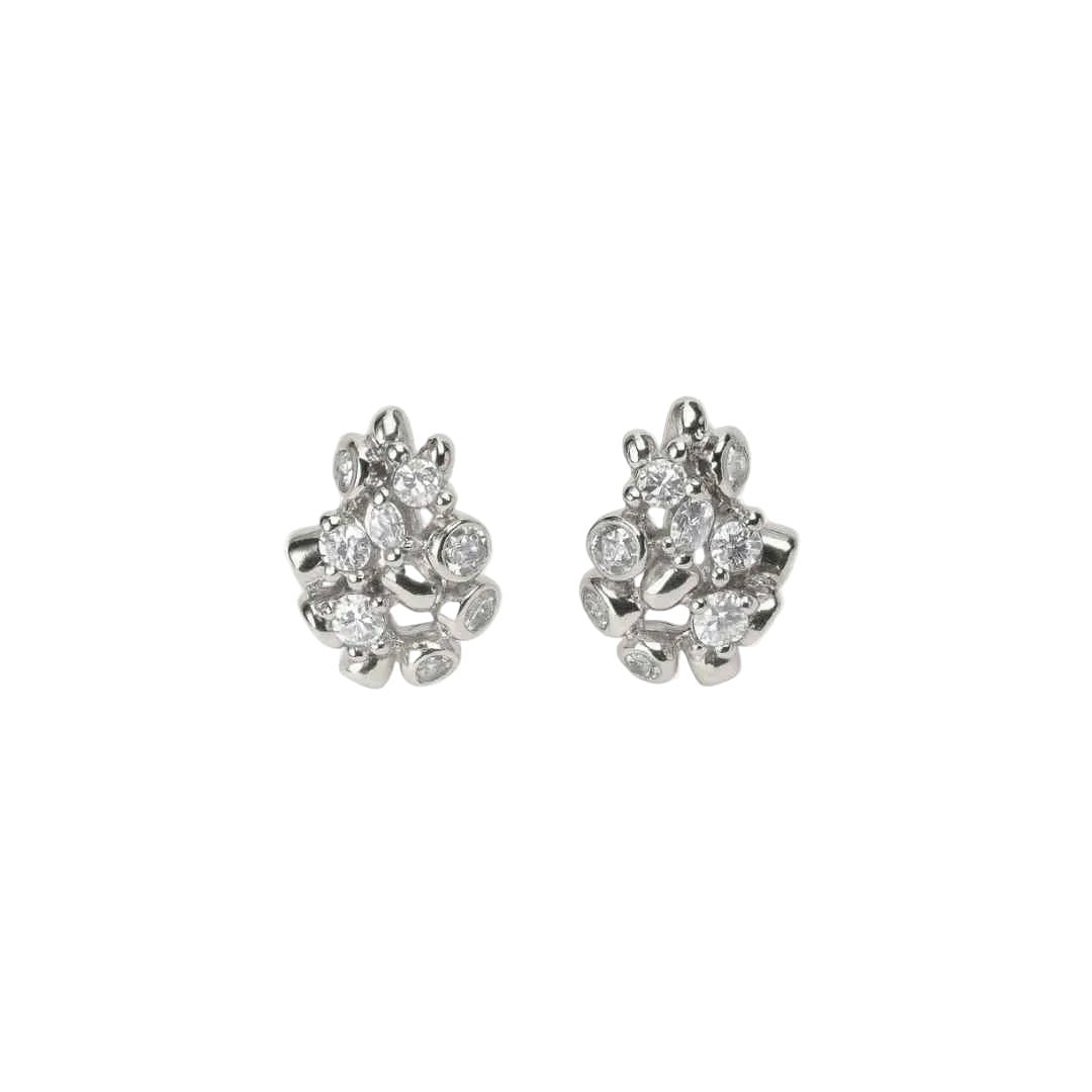 Silver Lyra Stud Earrings