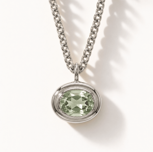 Silver Ocean Green Quartz Necklace - Margo