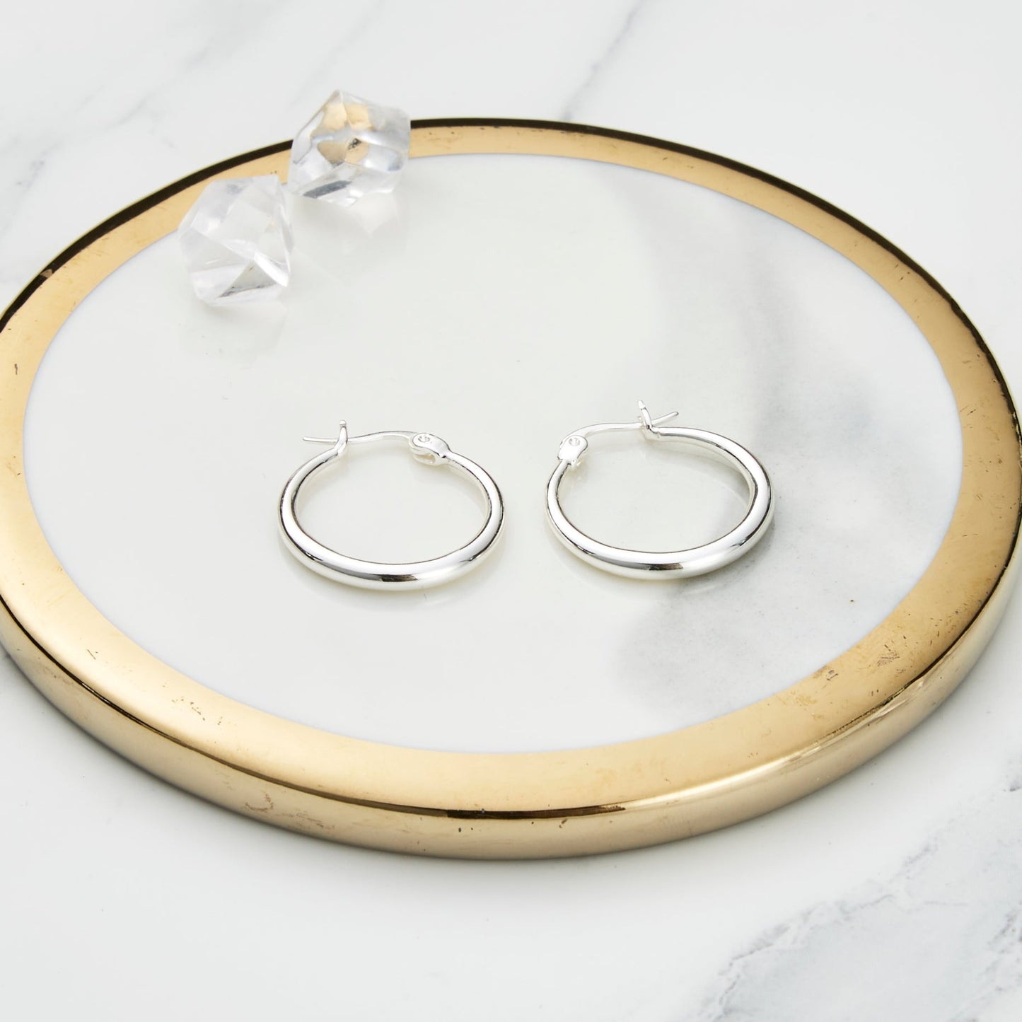 Silver Plated 20mm Hoop Earrings