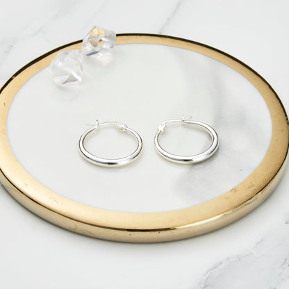Silver Plated 20mm Hoop Earrings