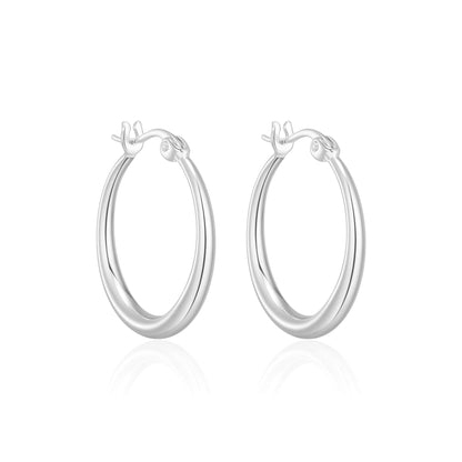 Silver Plated 20mm Hoop Earrings