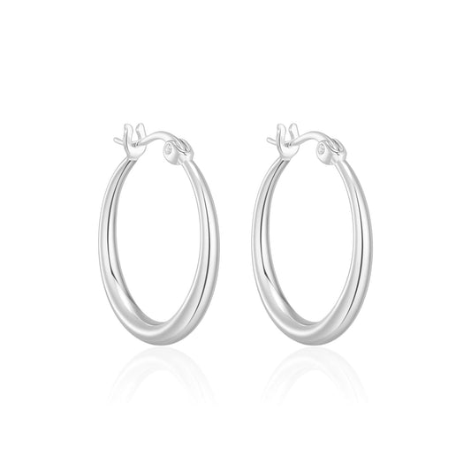 Silver Plated 20mm Hoop Earrings
