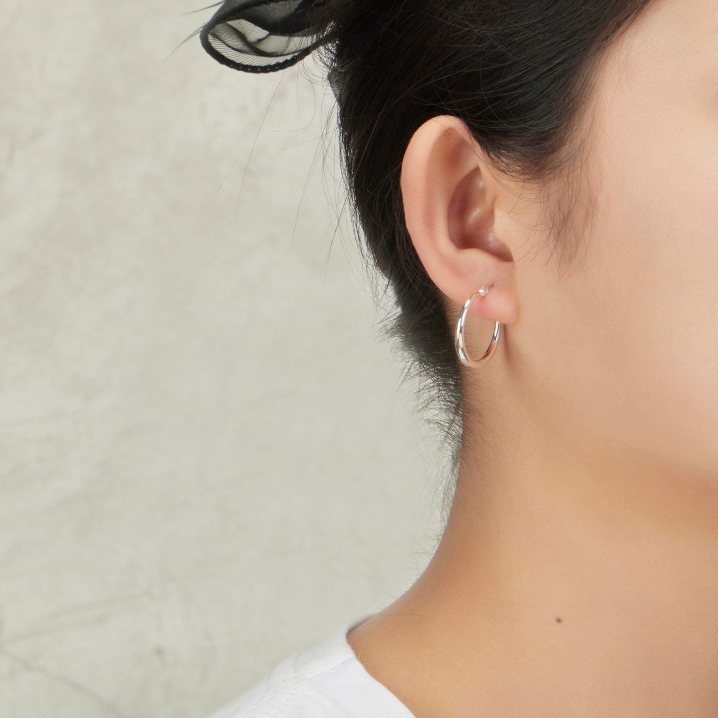 Silver Plated 20mm Hoop Earrings