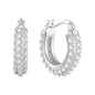 Silver Plated 20mm Pave Hoop Earrings Created with Zircondia® Crystals