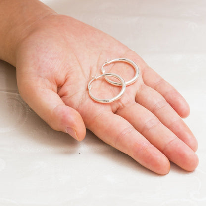 Silver Plated 25mm Hoop Earrings