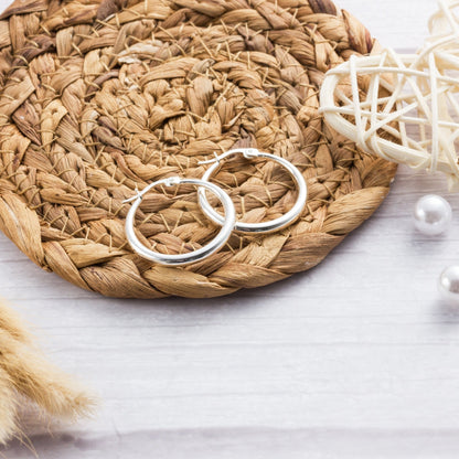 Silver Plated 25mm Hoop Earrings