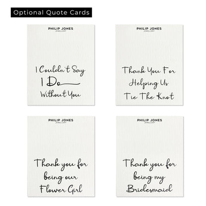 Silver Plated Thank You for Helping us Tie The Knot Bridal Necklace with Quote Card