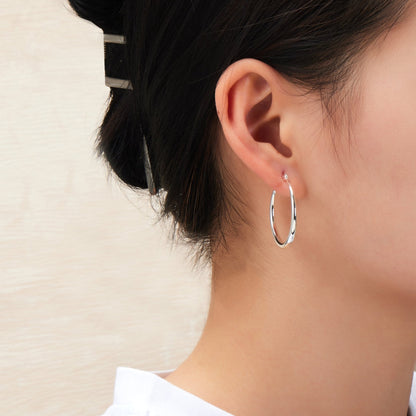 Silver Plated 30mm Hoop Earrings