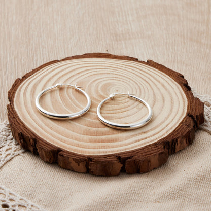 Silver Plated 30mm Hoop Earrings