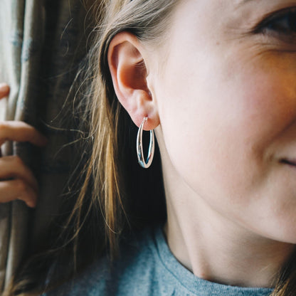 Silver Plated 30mm Hoop Earrings