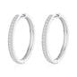 Silver Plated 30mm Hoop Earrings Created with Zircondia® Crystals