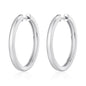 Silver Plated 30mm Plain Hoop Earrings