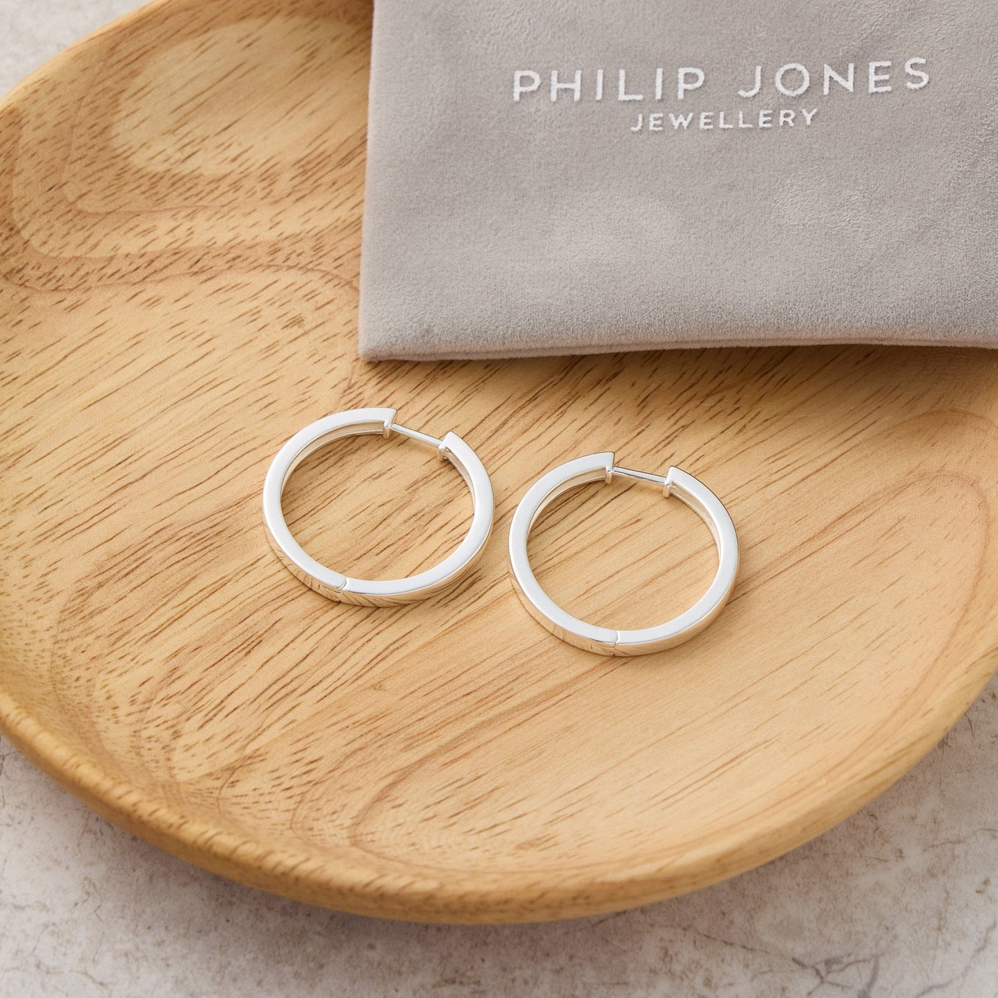 Silver Plated 30mm Plain Hoop Earrings