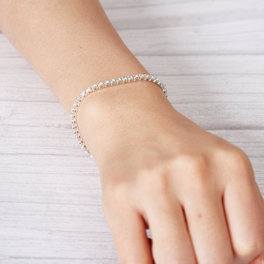 Silver Plated 3mm Tennis Bracelet Created with Zircondia® Crystals