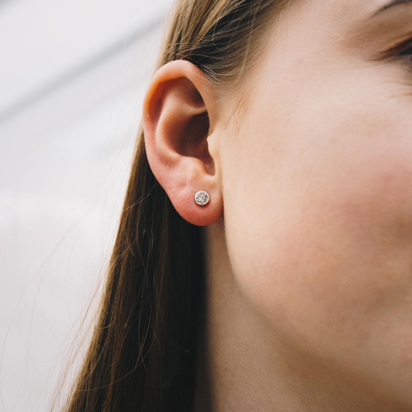 Silver Plated 6mm Magnetic Clip On Earrings Created with Zircondia® Crystals