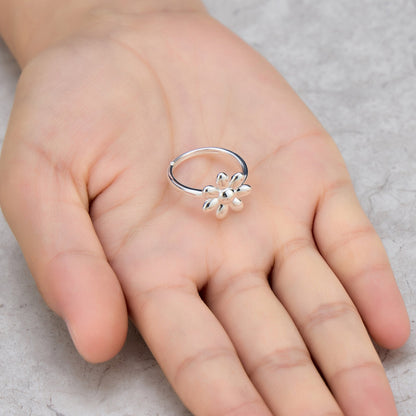 Silver Plated Adjustable Daisy Ring