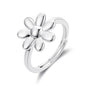 Silver Plated Adjustable Daisy Ring