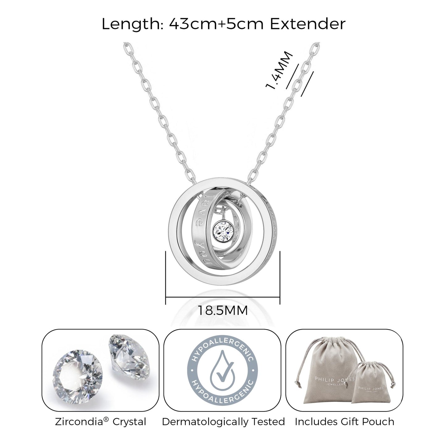Silver Plated Always My Mother Quote Necklace Created with Zircondia® Crystals