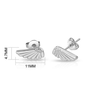 Silver Plated Angel Wing Earrings