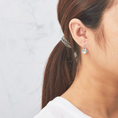 Silver Plated Atlas Earrings Created with Zircondia® Crystals