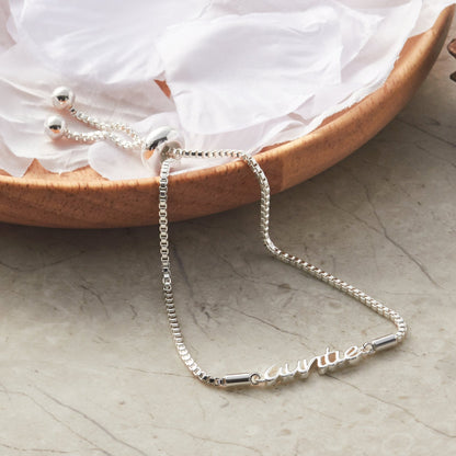 Silver Plated Auntie Bracelet Created with Zircondia® Crystals