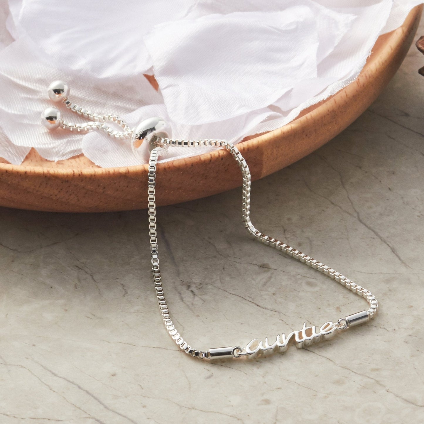 Silver Plated Auntie Bracelet Created with Zircondia® Crystals with Gift Box