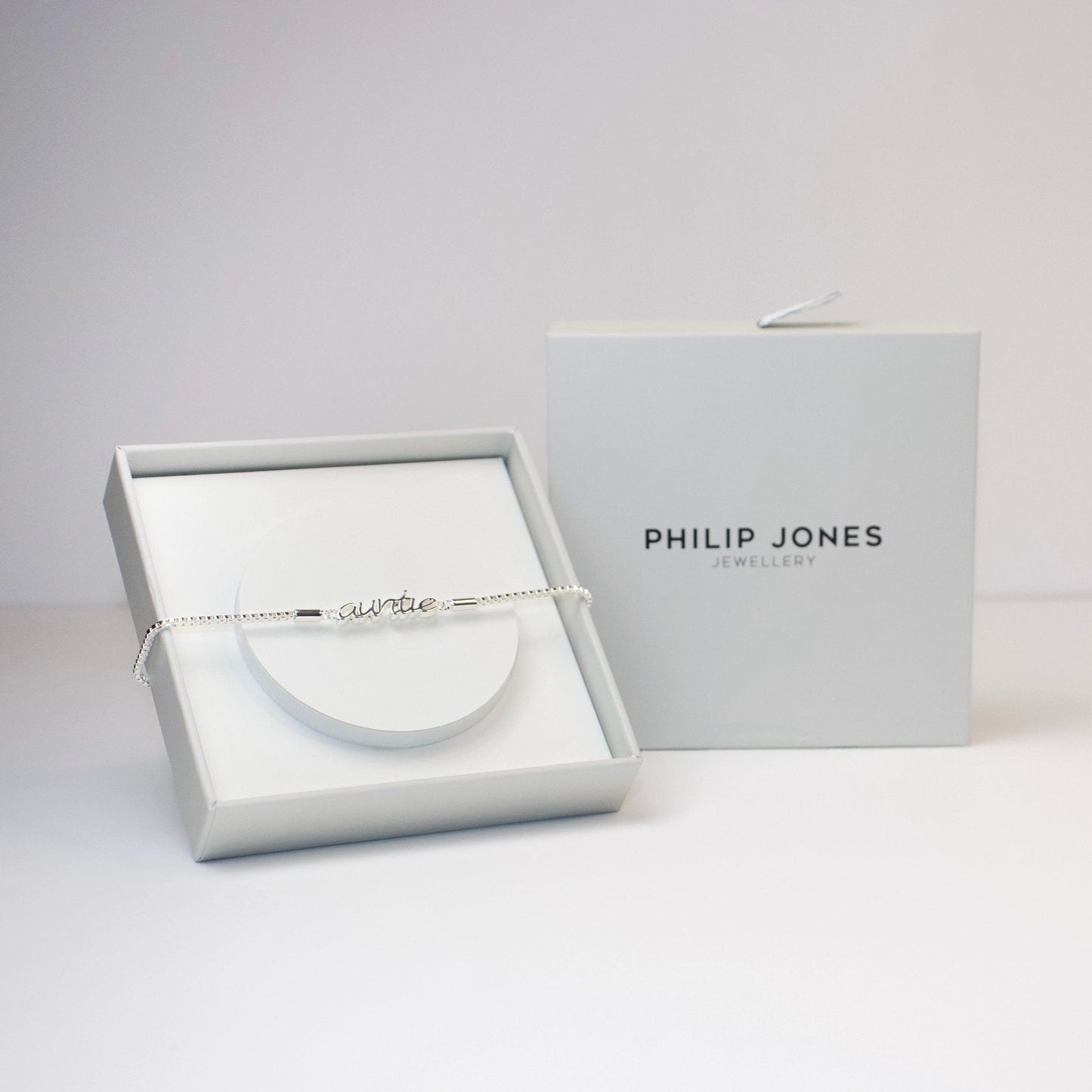 Silver Plated Auntie Bracelet Created with Zircondia® Crystals with Gift Box