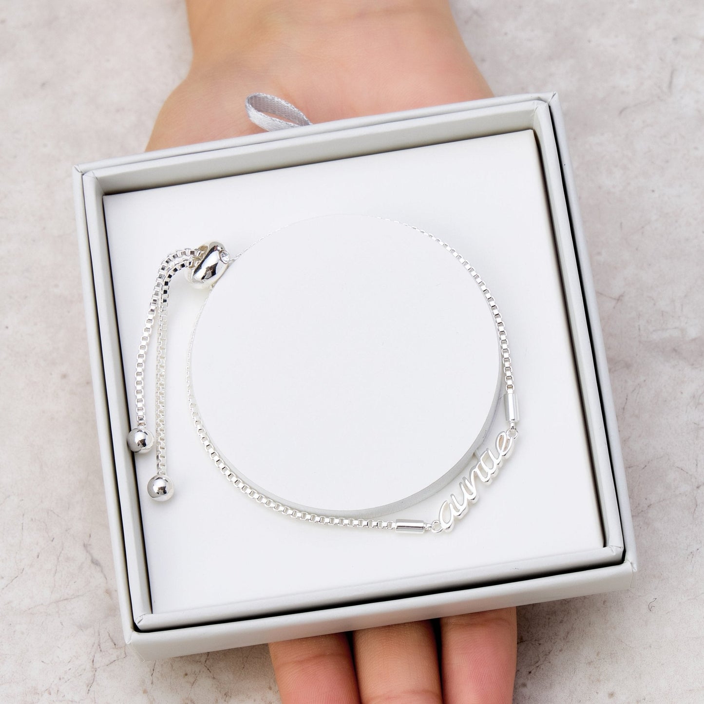 Silver Plated Auntie Bracelet Created with Zircondia® Crystals with Gift Box