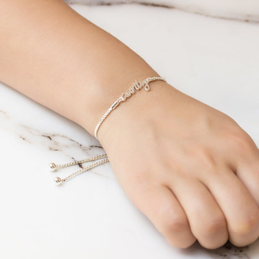 Silver Plated Aunty Bracelet Created with Zircondia® Crystals