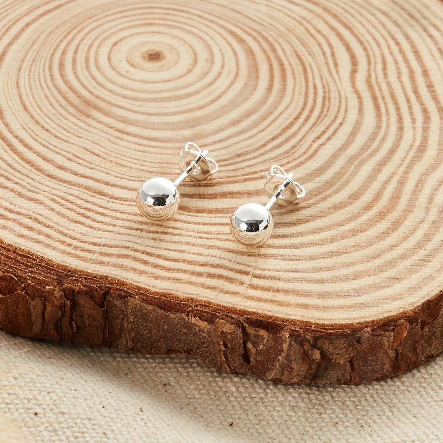 Silver Plated Ball Stud Earrings
