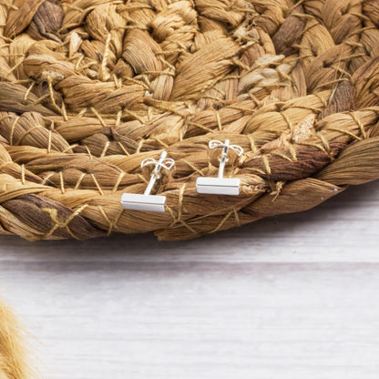 Silver Plated Bar Earrings