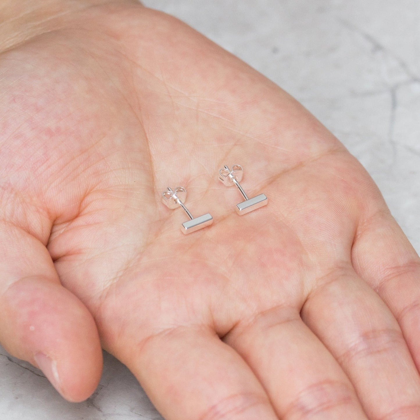 Silver Plated Bar Earrings