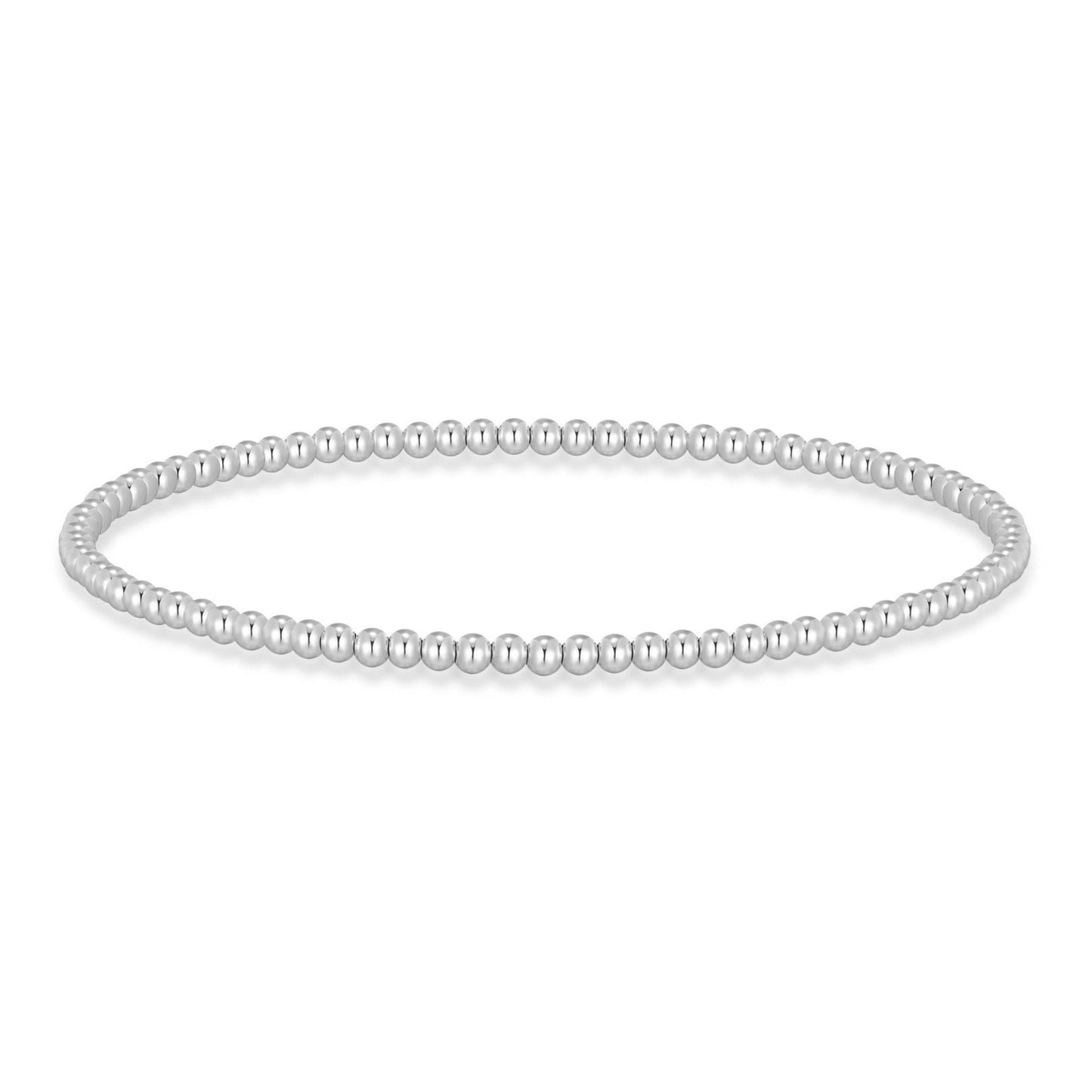 Silver Plated Small Beaded Stretch Bracelet