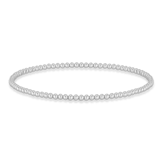 Silver Plated Small Beaded Stretch Bracelet