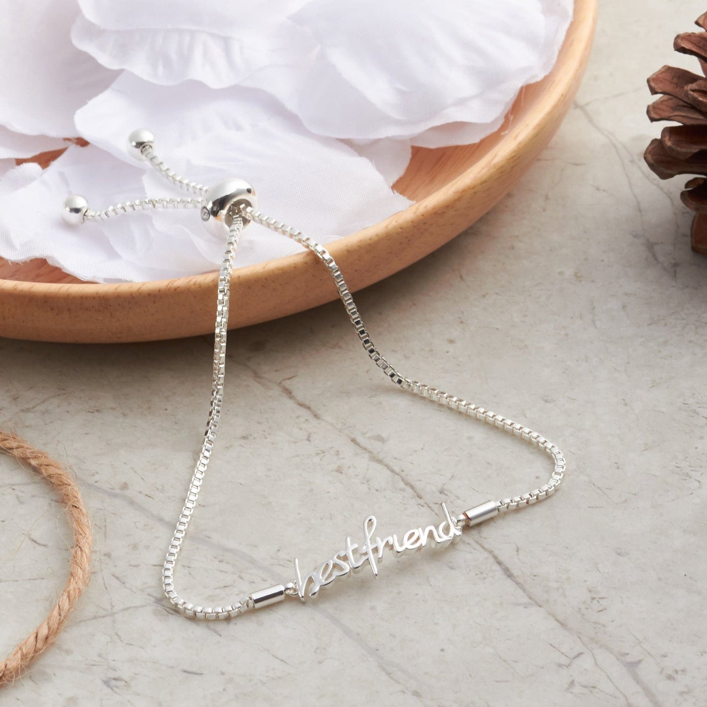 Silver Plated Best Friend Bracelet Created with Zircondia® Crystals