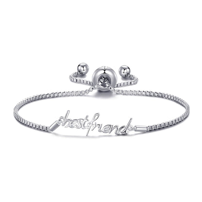 Silver Plated Best Friend Bracelet Created with Zircondia® Crystals