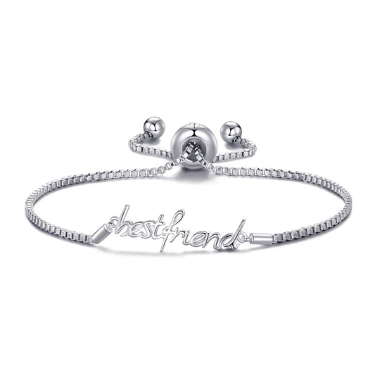 Silver Plated Best Friend Bracelet Created with Zircondia® Crystals