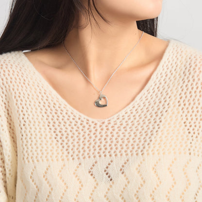 Silver Plated Big Sister and Little Sister Necklace Set