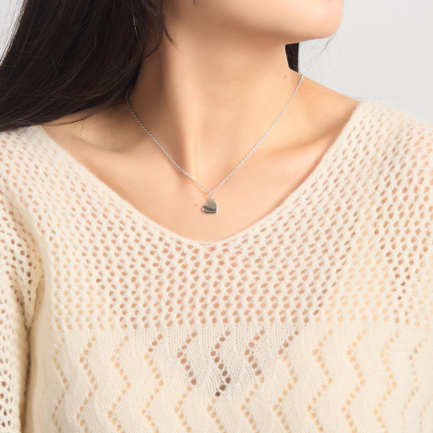 Silver Plated Big Sister and Little Sister Necklace Set with Quote Card