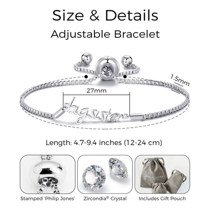 Silver Plated Big Sister Bracelet Created with Zircondia® Crystals