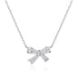 Silver Plated Bow Necklace Created with Zircondia® Crystals