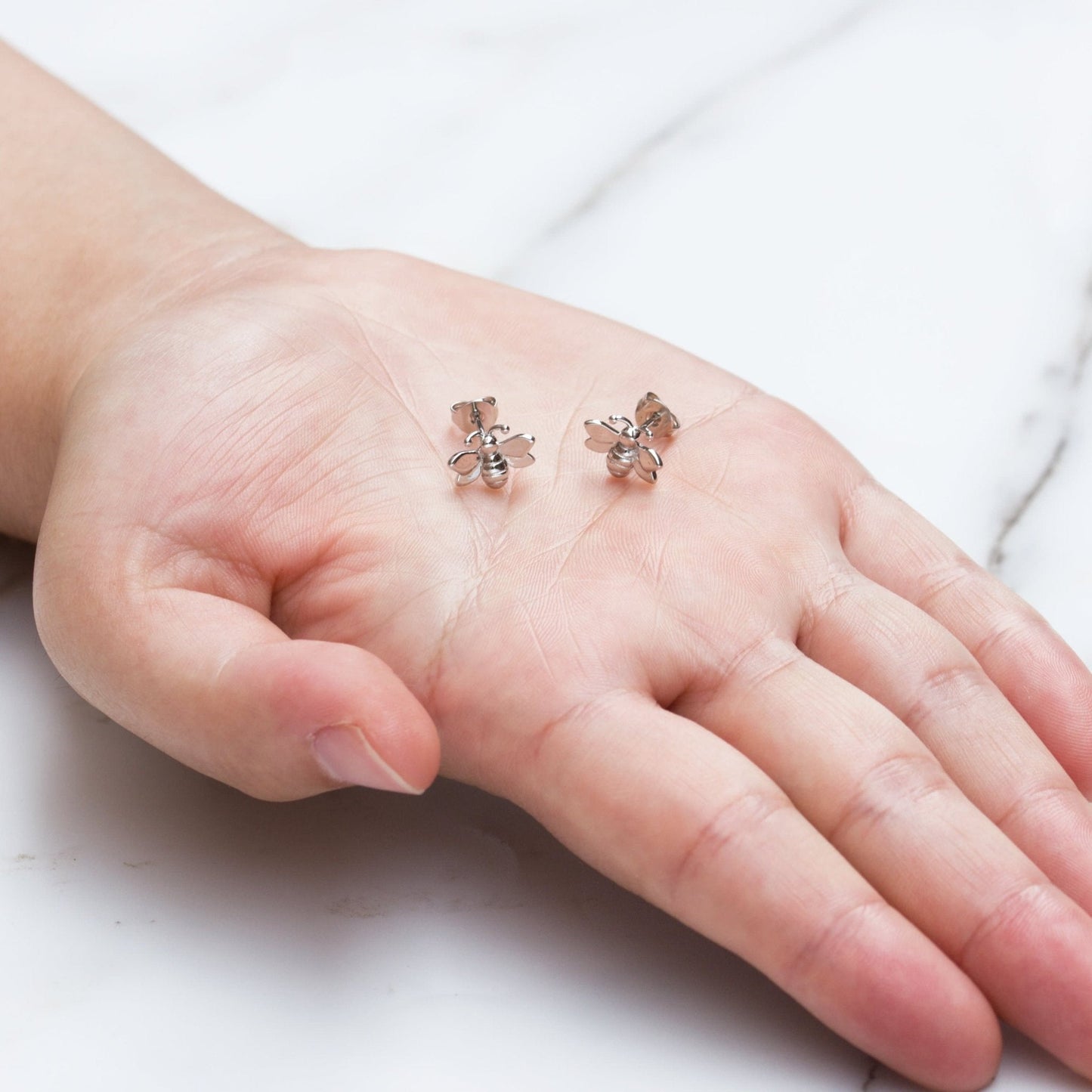 Silver Plated Bumble Bee Earrings
