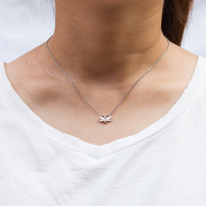 Silver Plated Bumble Bee Necklace